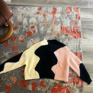 Topshop Black and Cream Cowl Neck Sweaters